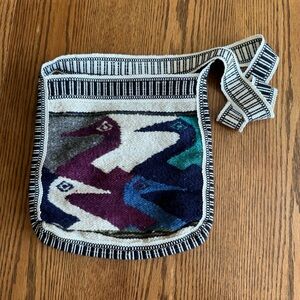 Boho Hand Woven Purse Wool Crossbody Bag Ecuador Never Used Birds